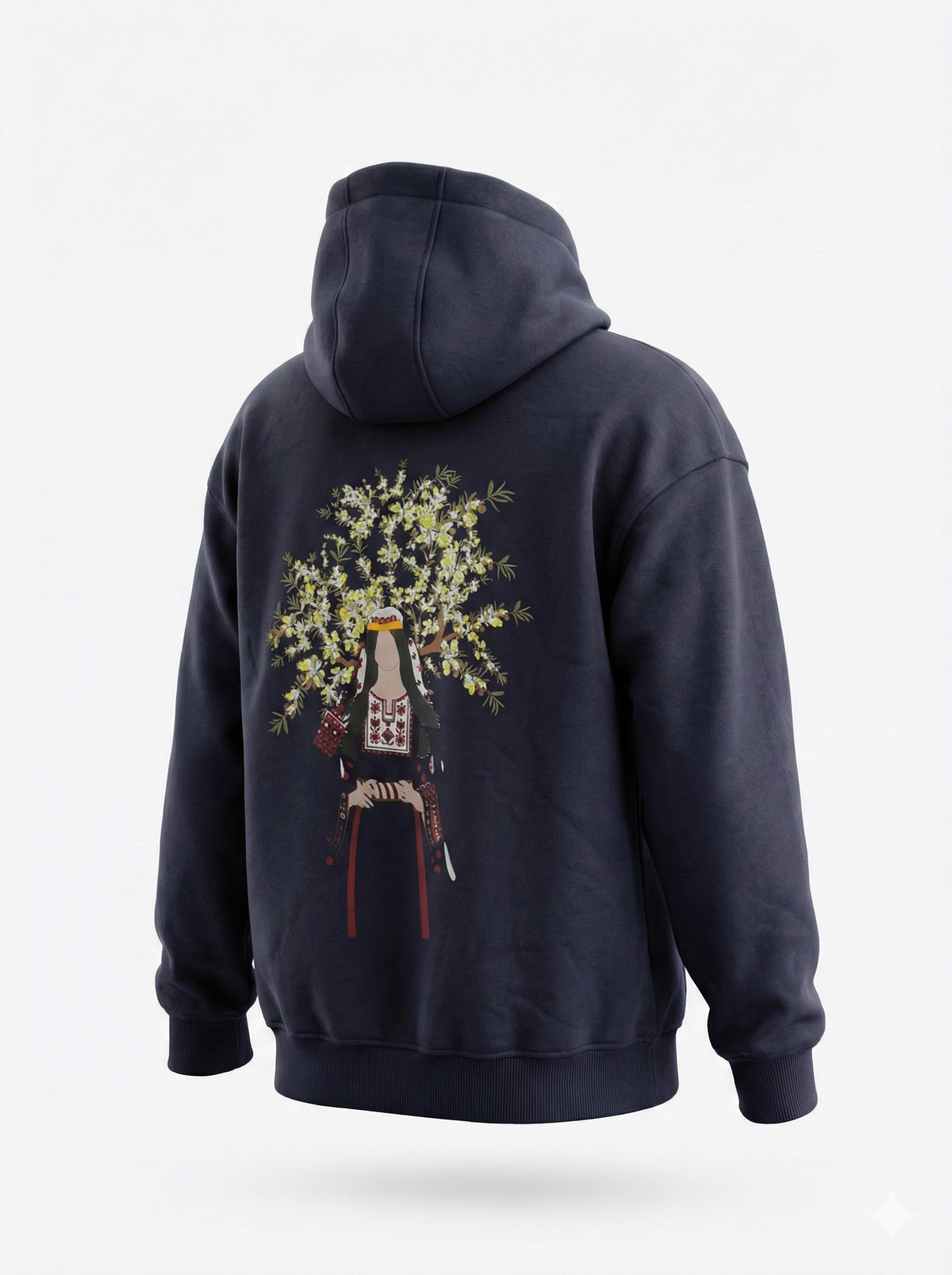 Olive Heritage Hoodie – Navy Cultural Edition
