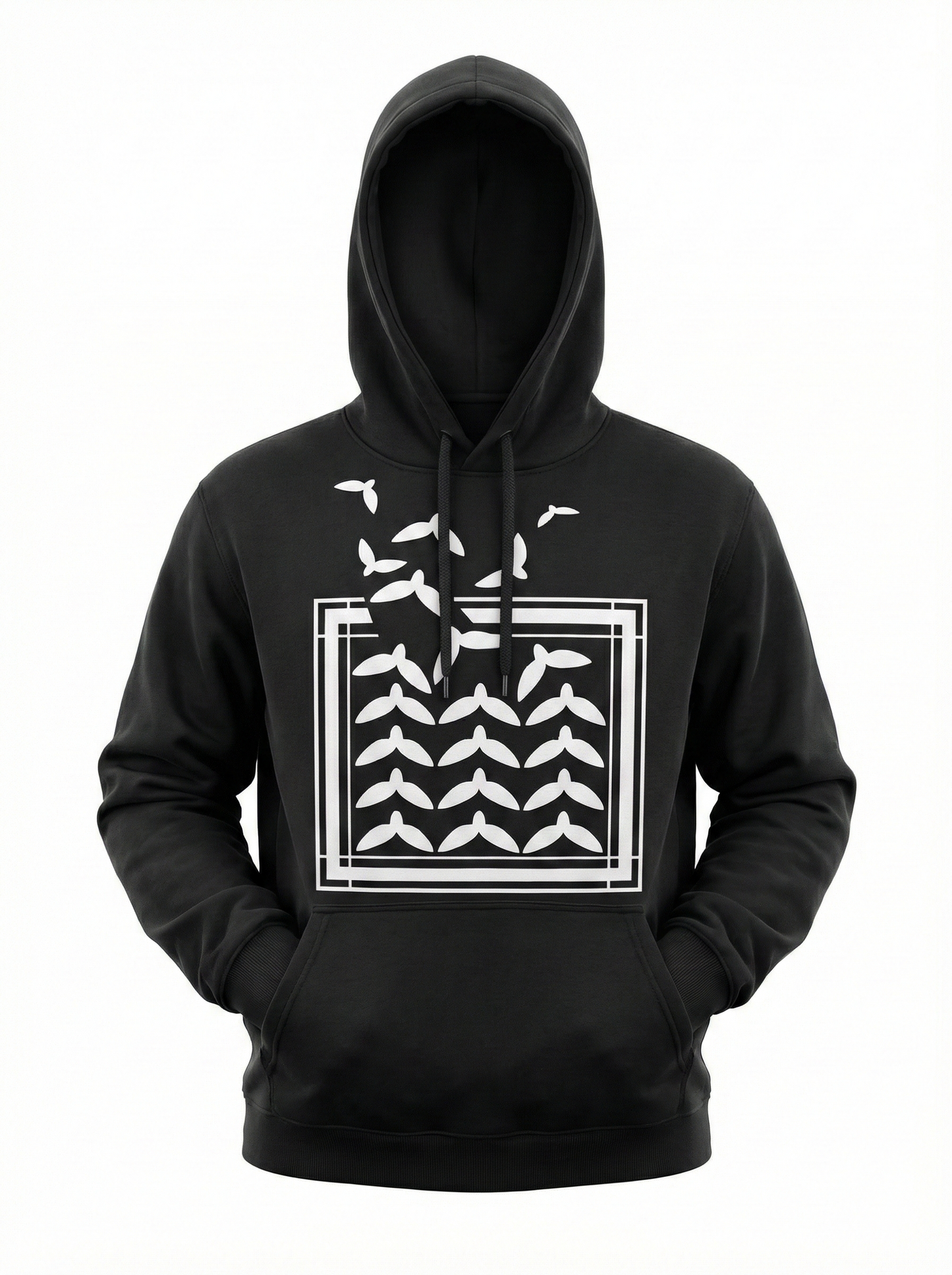 Keffiyeh Pattern Hoodie – Minimal Black Edition