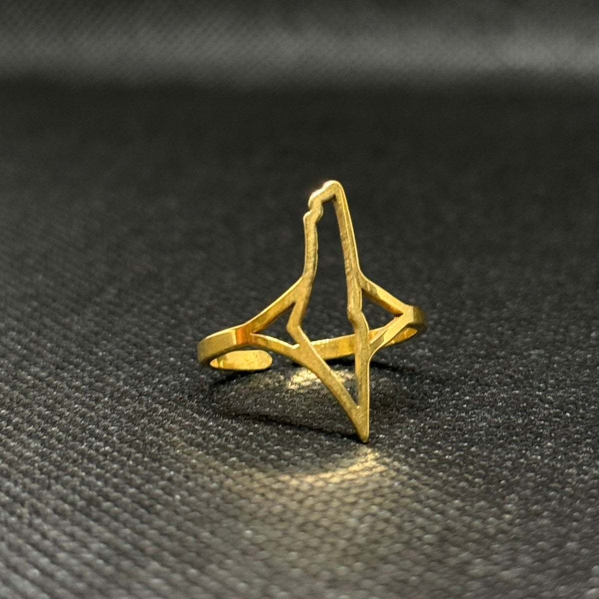 Bague Carte de la Palestine Dorée