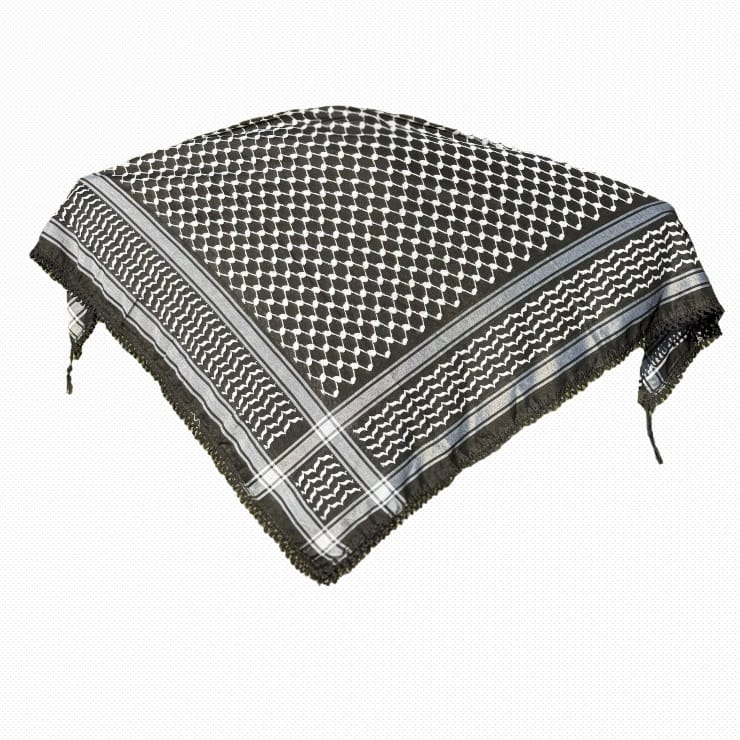 Palestinian Heritage Keffiyeh | ⚫⚪ Black on Black