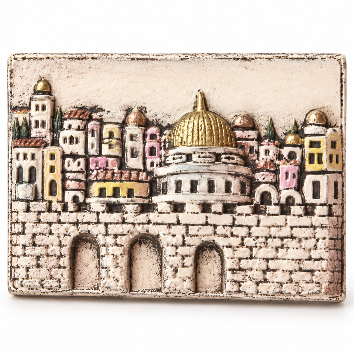 Ivory Jerusalem City Relief Plaque — detail of the visible front design.