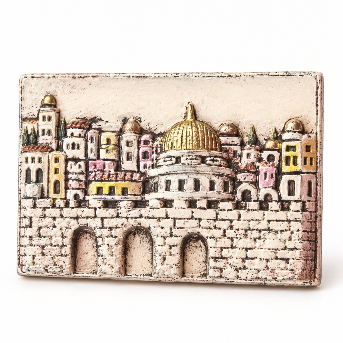 Ivory Jerusalem City Relief Plaque — full product view.
