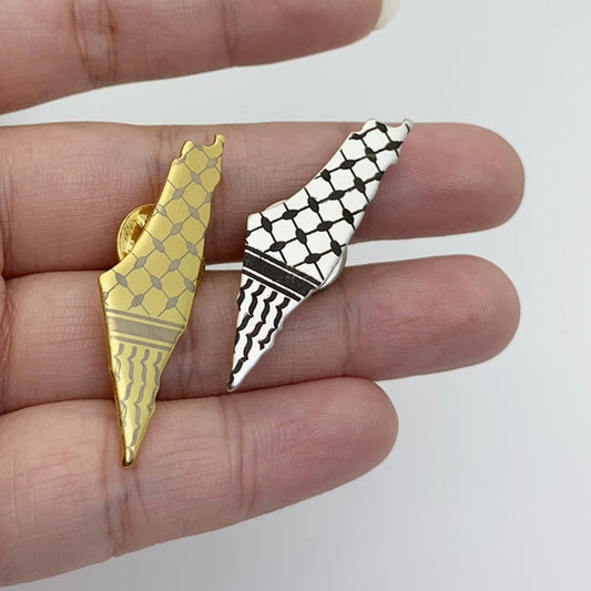 Palestine Map Pins – Gold & Silver Designs | Keffiyeh & City Engraving