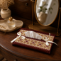 Burgundy Bow Palestinian Tatreez Tissue Box Cover