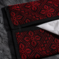 Black & Red Palestinian Tatreez Tissue Box Cover with Tassels
