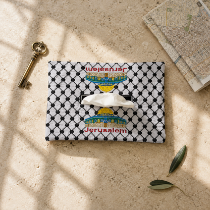 Jerusalem Keffiyeh Embroidered Tissue Box Cover