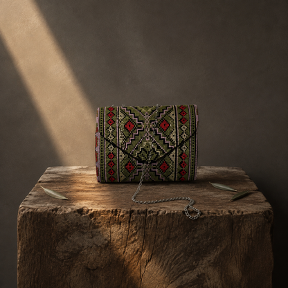 Olive Heritage Palestinian-Inspired Mini Chain Bag
