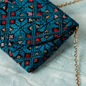 Turquoise Palestinian Tatreez Mini Chain Bag