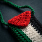 Hand-Crocheted Palestine Flag Phone Pouch | Matching Green Crochet Strap