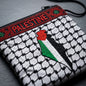 Keffiyeh & Flag Map Crossbody Pouch | Embroidered 'Palestine' Band
