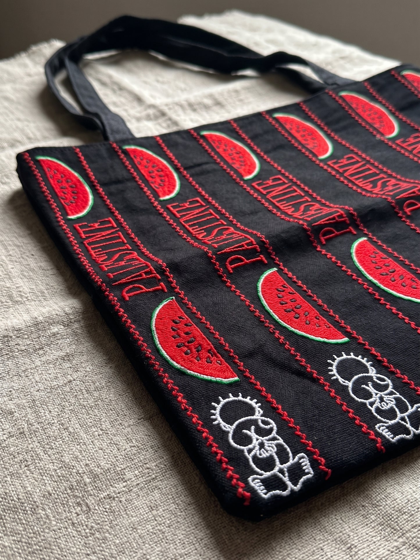 The Palestine Watermelon & Resilience Embroidered Tote Bag