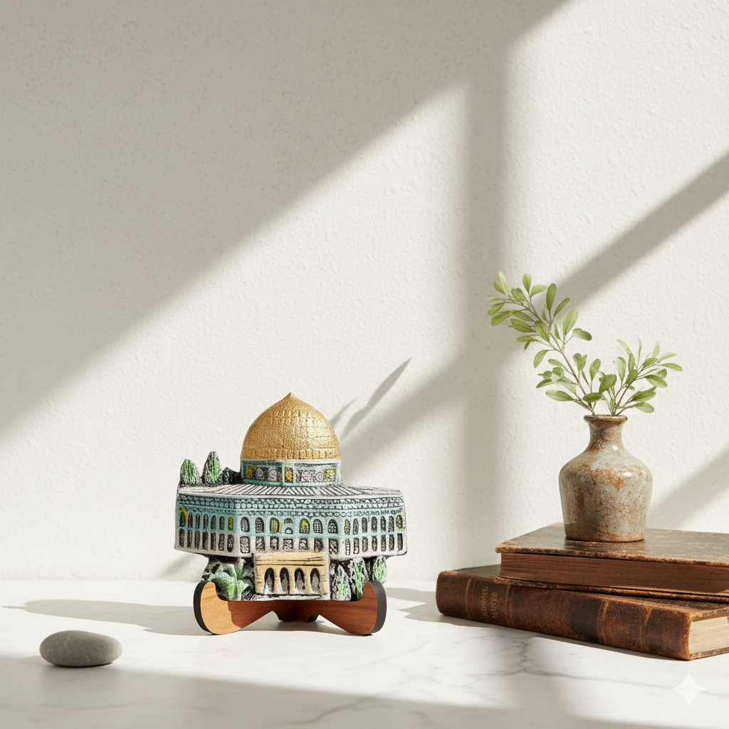 Handmade Dome of the Rock Souvenir – Plaster Sculpture | القدس | Unique Palestinian Decor