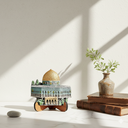 Handmade Dome of the Rock Souvenir – Plaster Sculpture | القدس | Unique Palestinian Decor