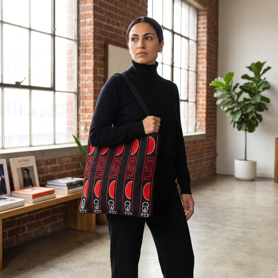 The Palestine Watermelon & Resilience Embroidered Tote Bag