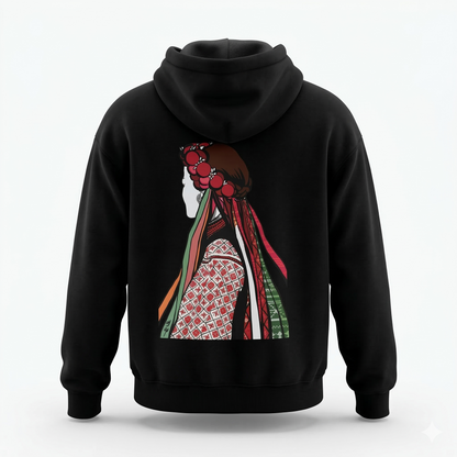 Palestinian Heritage Egyptian Cotton Printed Hoodie – Cultural Back Design
