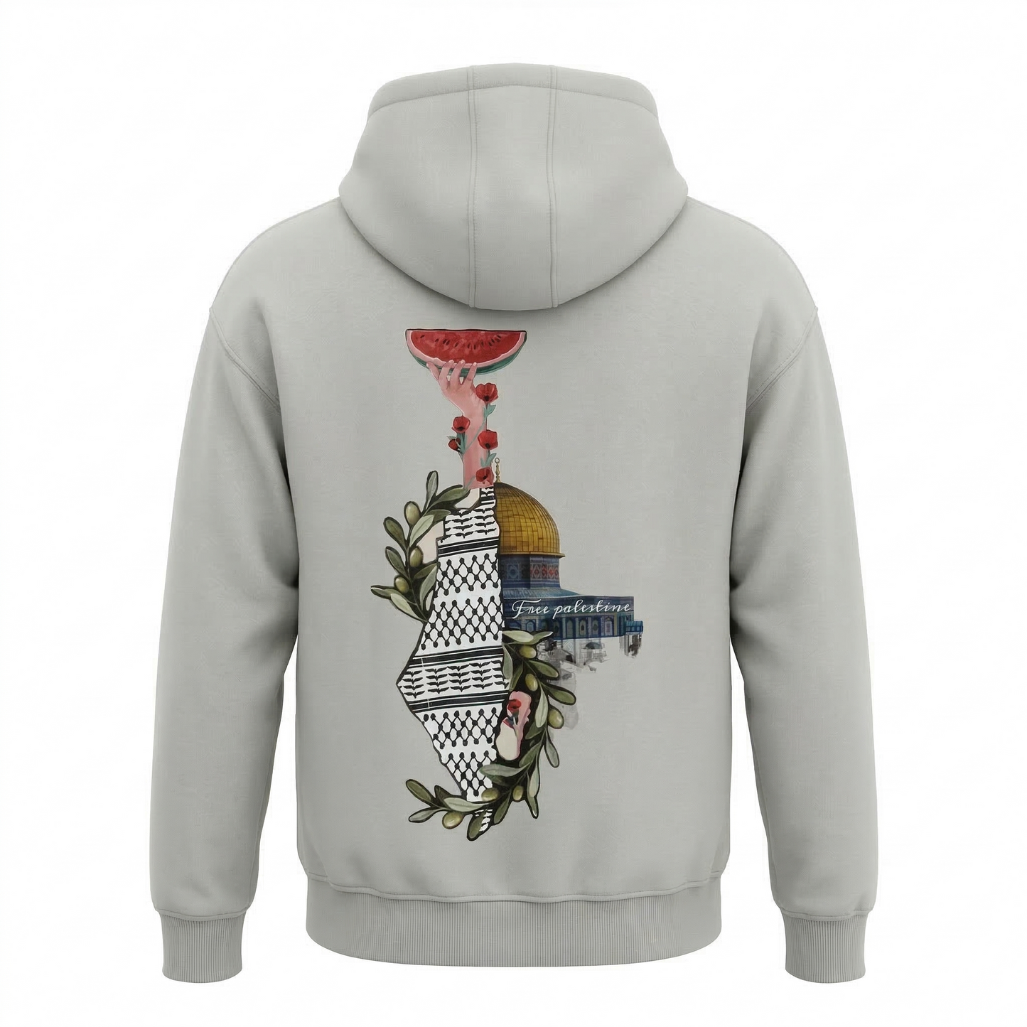 Palestine Heritage Egyptian Cotton Hoodie – Cultural Map Artwork Print