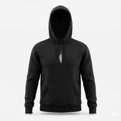 Palestine Heritage Egyptian Cotton Hoodie – Map & Cultural Artwork Print