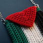 Hand-Crocheted Palestine Flag Crossbody Pouch | Silver Chain Strap