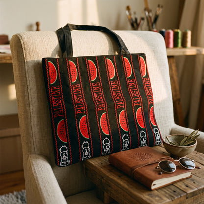 The Palestine Watermelon & Resilience Embroidered Tote Bag