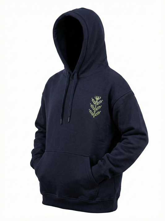 Olive Heritage Hoodie – Navy Cultural Edition