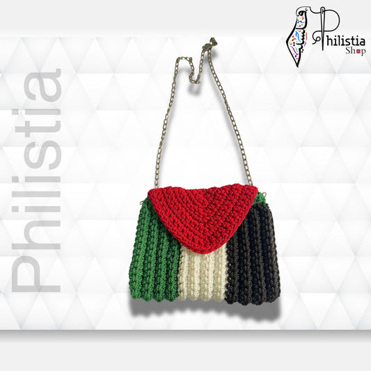 Handmade Palestinian Flag Crochet Crossbody Bags & Pouches