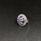Round Silver Tatreez Embroidered Ring – Purple