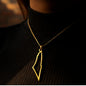 Golden Palestine Map Outline Necklace – Minimalist Heritage Design