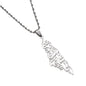 Arabic Calligraphy Palestine Map Necklace – Silver
