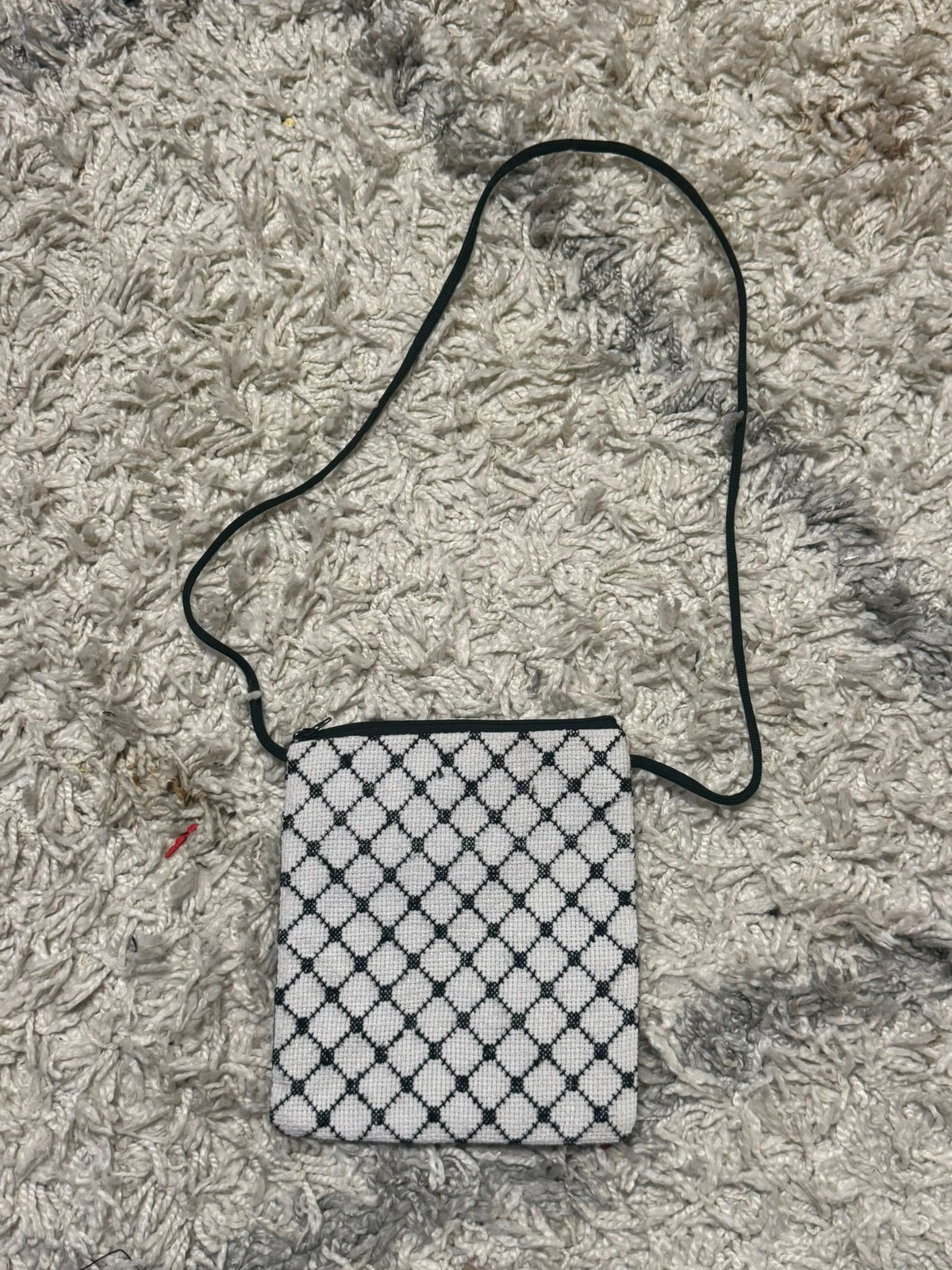 Keffiyeh & Flag Map Crossbody Pouch | Embroidered 'Palestine' Band