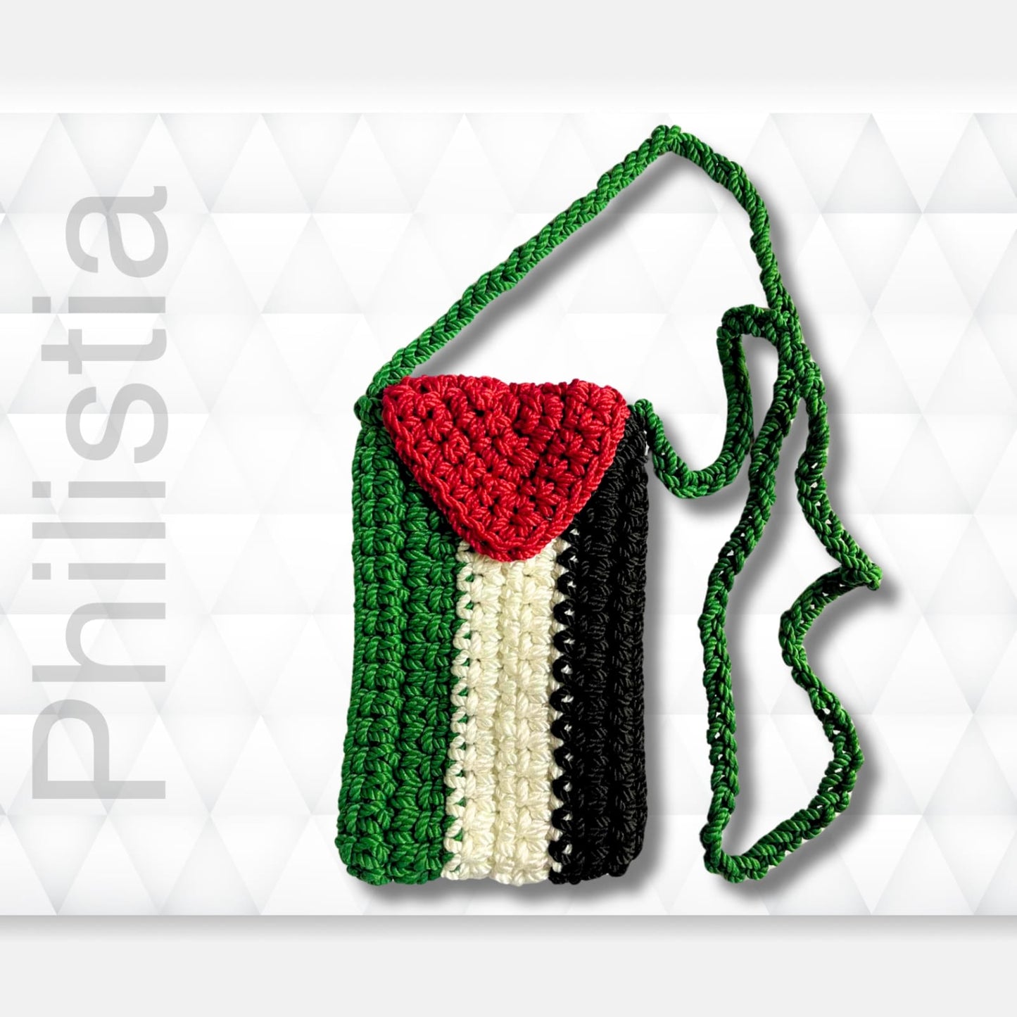 Handmade Palestinian Flag Crochet Crossbody Bags & Pouches