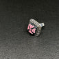 Square Silver Tatreez Embroidered Ring – Pink
