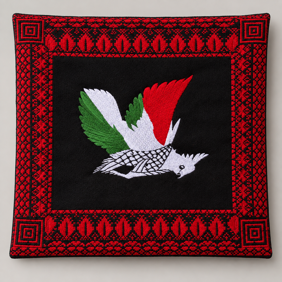 Palestine Flag & Dove Tatreez-Border Tote Bag