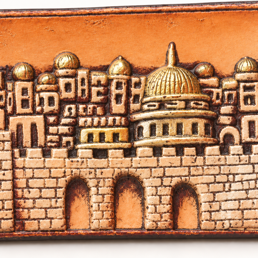 Warm Orange Jerusalem City Relief Plaque