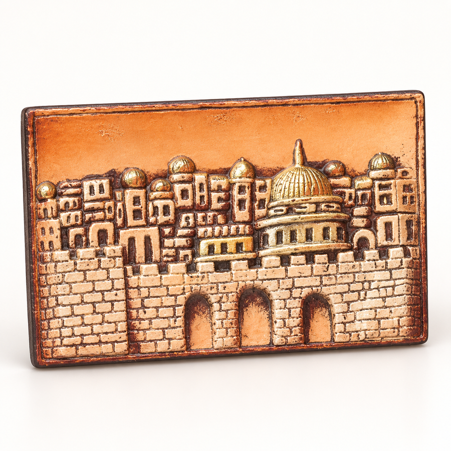 Warm Orange Jerusalem City Relief Plaque