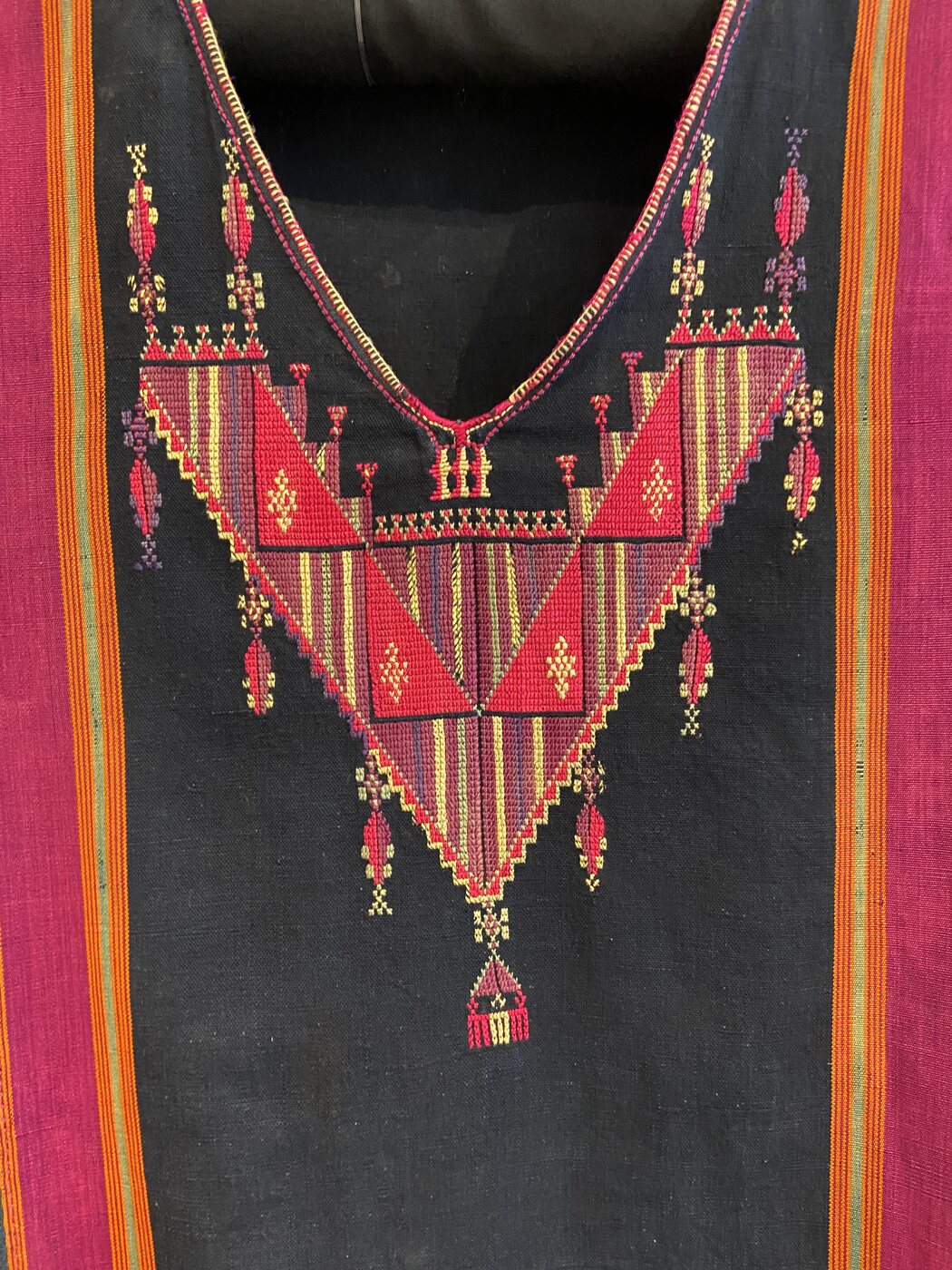 Embroidered chest panel from a Gaza-area Palestinian thobe, early twentieth century