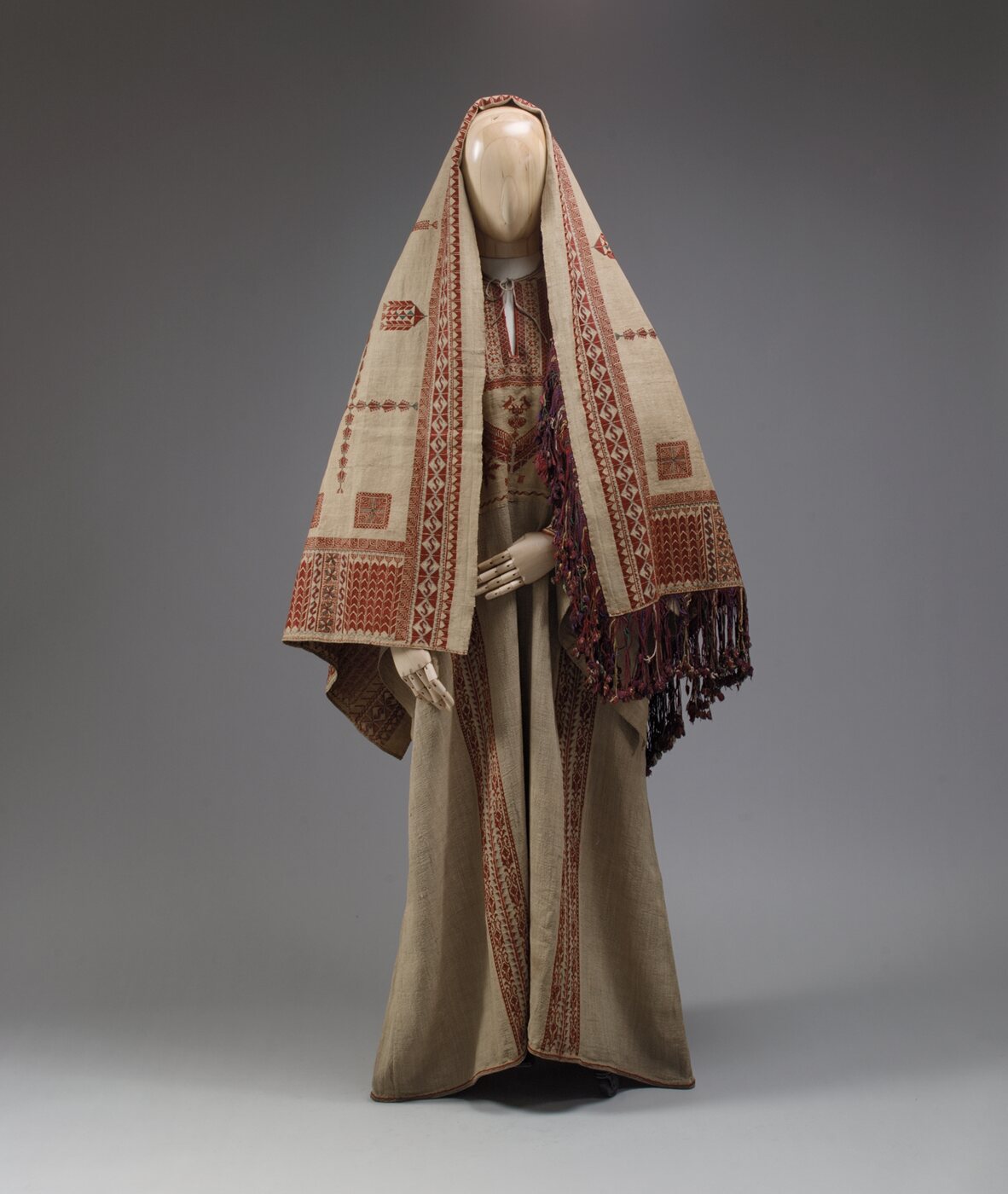 Nineteenth-century embroidered Palestinian thobe from the Ramallah region