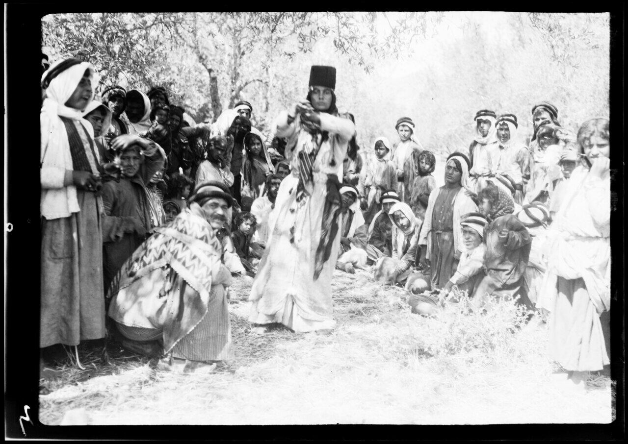 Historic gathering in Galilee showing regional clothing